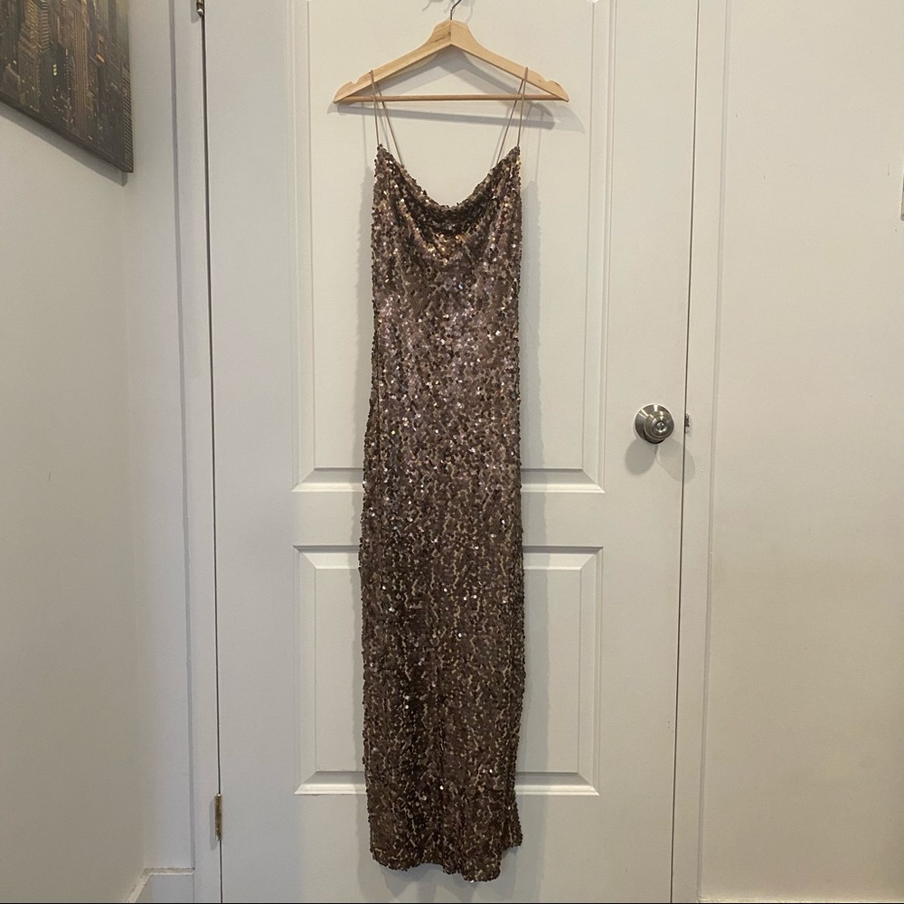 Where Are You From Sequin Cowel Neck Dress - Picture 5 of 8